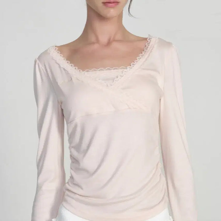 [BUNJANG] Clithier Vivian Ballet Lace Top Pink / 클리시어 비비안 발렛 레이스 탑 핑크