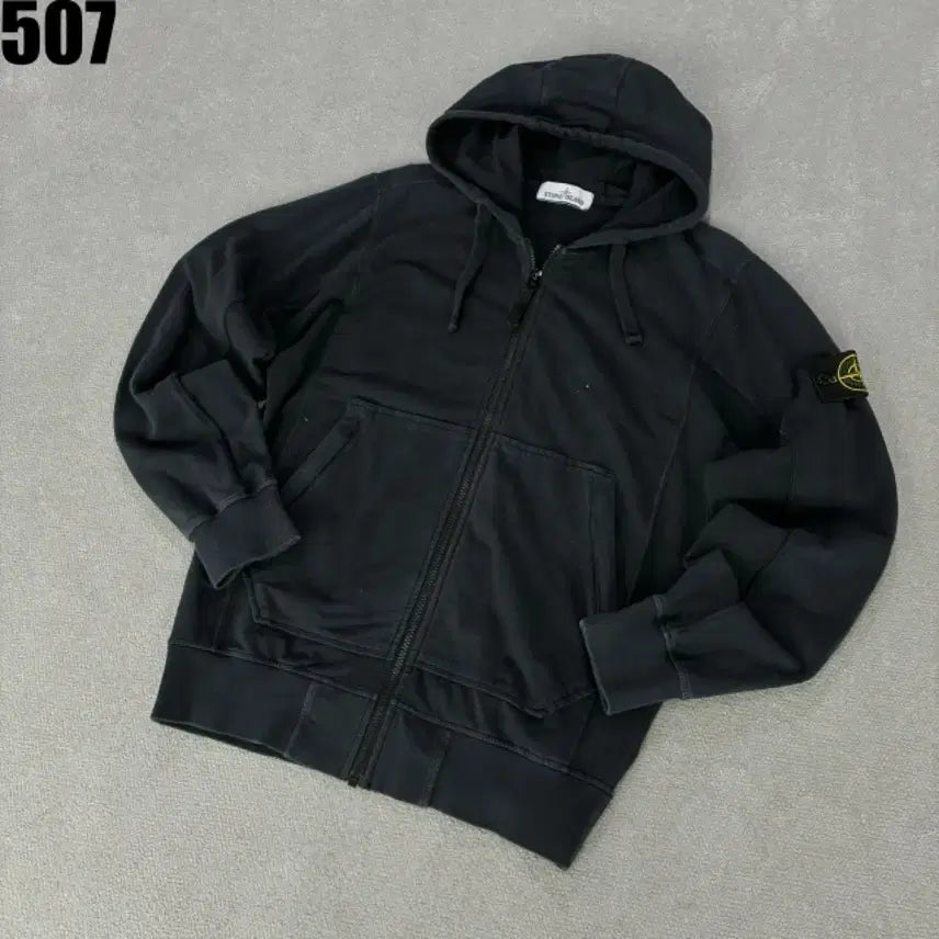 [BUNJANG] Stone Island Black Hoodie M / 스톤아일랜드 블랙 후드집업 m
