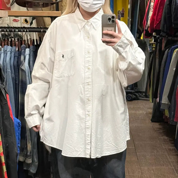 [BUNJANG] Polo Ralph Lauren Long Sleeve Shirt White XL / [HI] 폴로 랄프로렌 긴팔셔츠 화이트