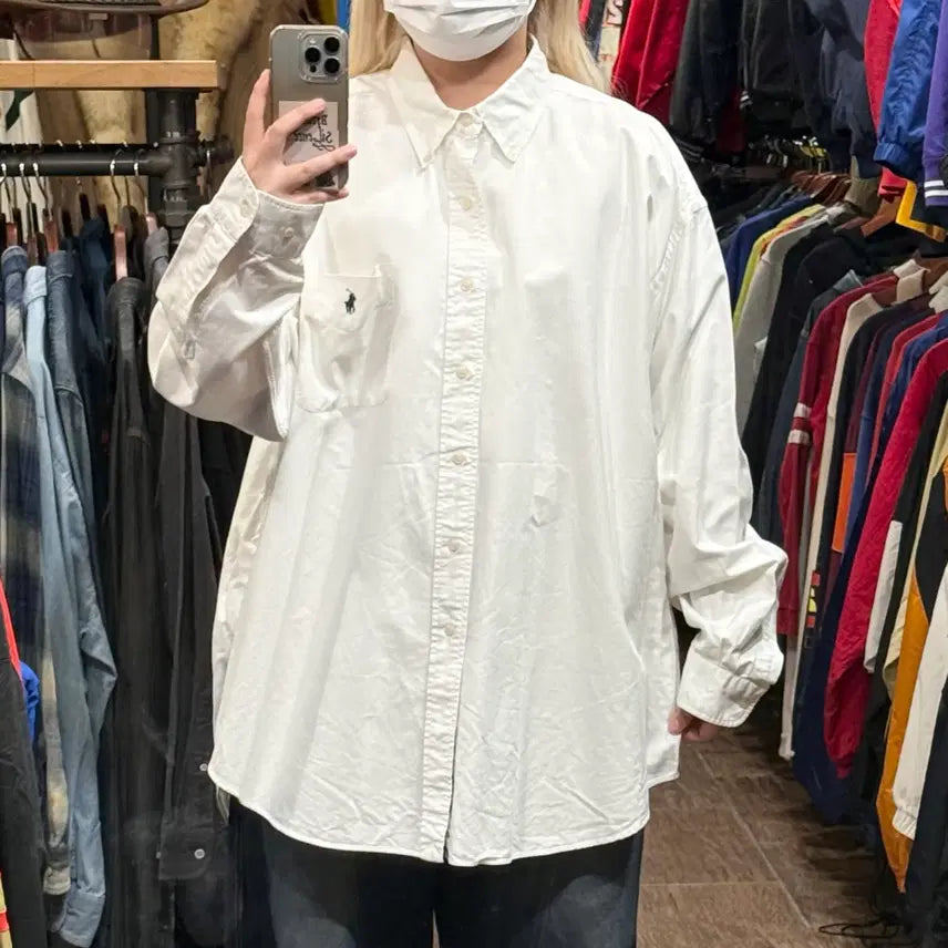 [BUNJANG] Polo Ralph Lauren Long Sleeve Shirt White XL / [HI] 폴로 랄프로렌 긴팔셔츠 화이트