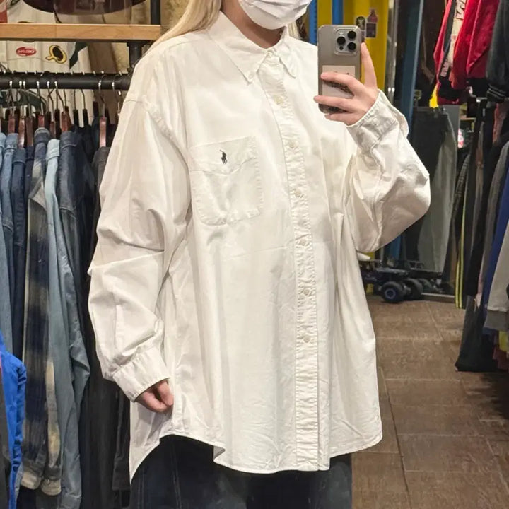 [BUNJANG] Polo Ralph Lauren Long Sleeve Shirt White XL / [HI] 폴로 랄프로렌 긴팔셔츠 화이트