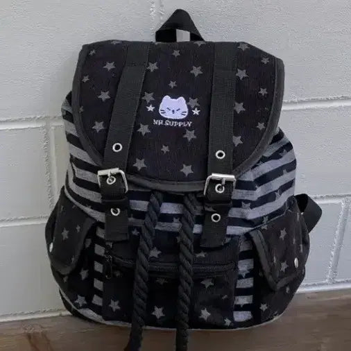 [BUNJANG] Striped Backpack Bag Cat Vintage Y2K / 줄무늬 백팩 가방 고양이 빈티지 y2k 스트라이프 별무늬