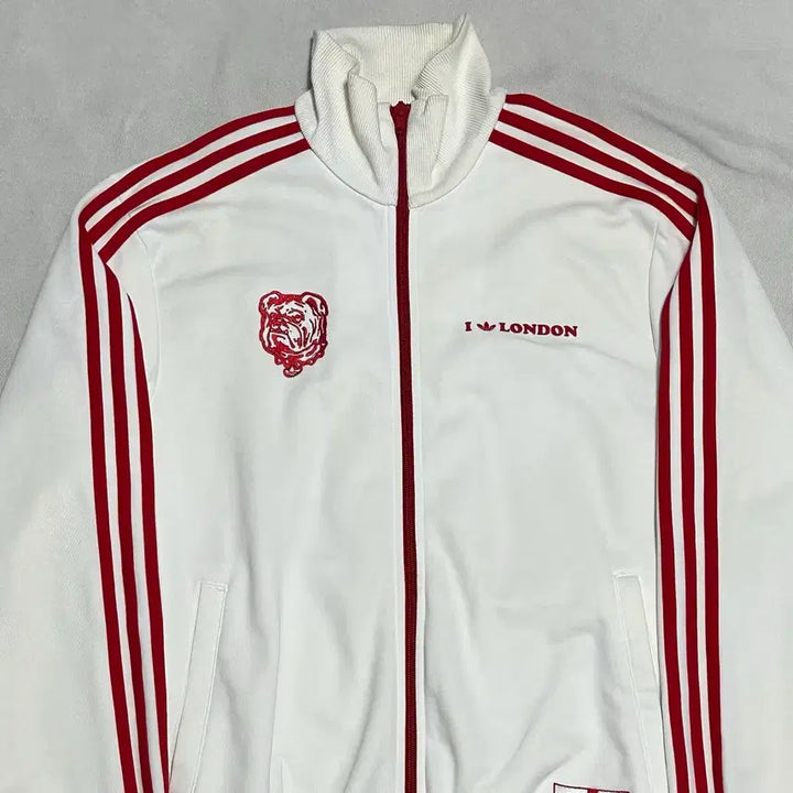 [BUNJANG] Adidas London Theme Red Line White Track Top / 105 아디다스 런던 테마 레드 라인 화이트 트랙탑