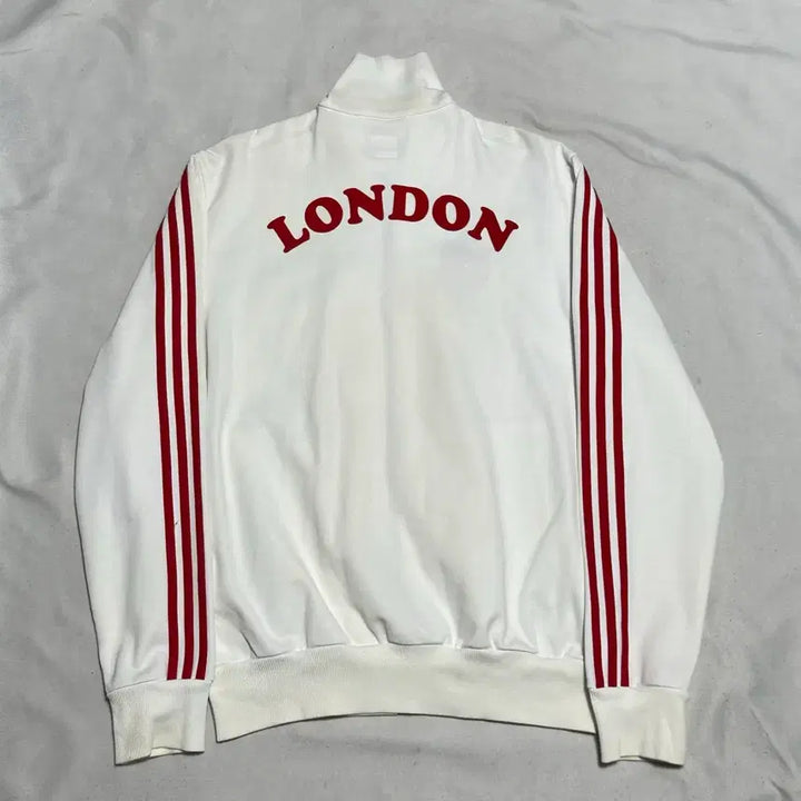 [BUNJANG] Adidas London Theme Red Line White Track Top / 105 아디다스 런던 테마 레드 라인 화이트 트랙탑