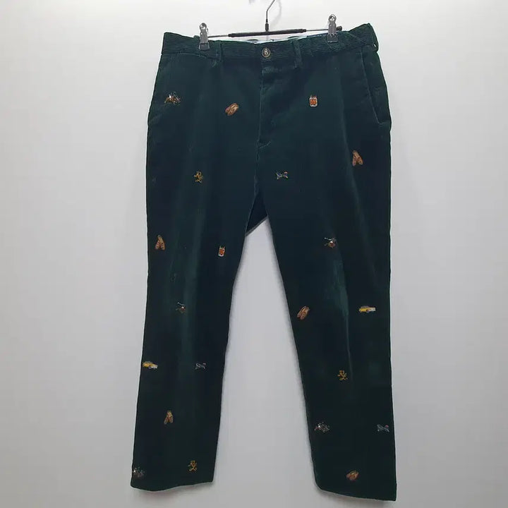 [BUNJANG] Polo Ralph Lauren Embroidered Corduroy Pants - Green / 폴로 랄프로렌 코듀로이 자수 팬츠 그린 허리34인치  총장97cm 정도