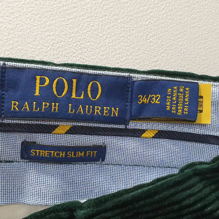 [BUNJANG] Polo Ralph Lauren Embroidered Corduroy Pants - Green / 폴로 랄프로렌 코듀로이 자수 팬츠 그린 허리34인치  총장97cm 정도