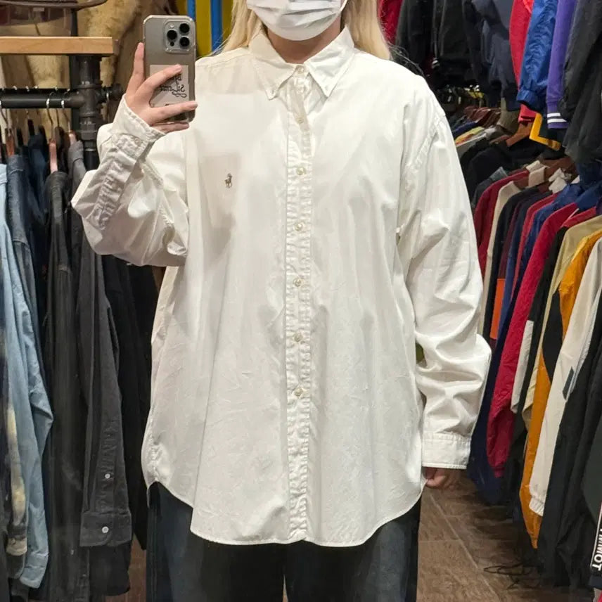 [BUNJANG] Polo Ralph Lauren Long Sleeve Shirt White / [HI] 폴로 랄프로렌 긴팔셔츠 화이트