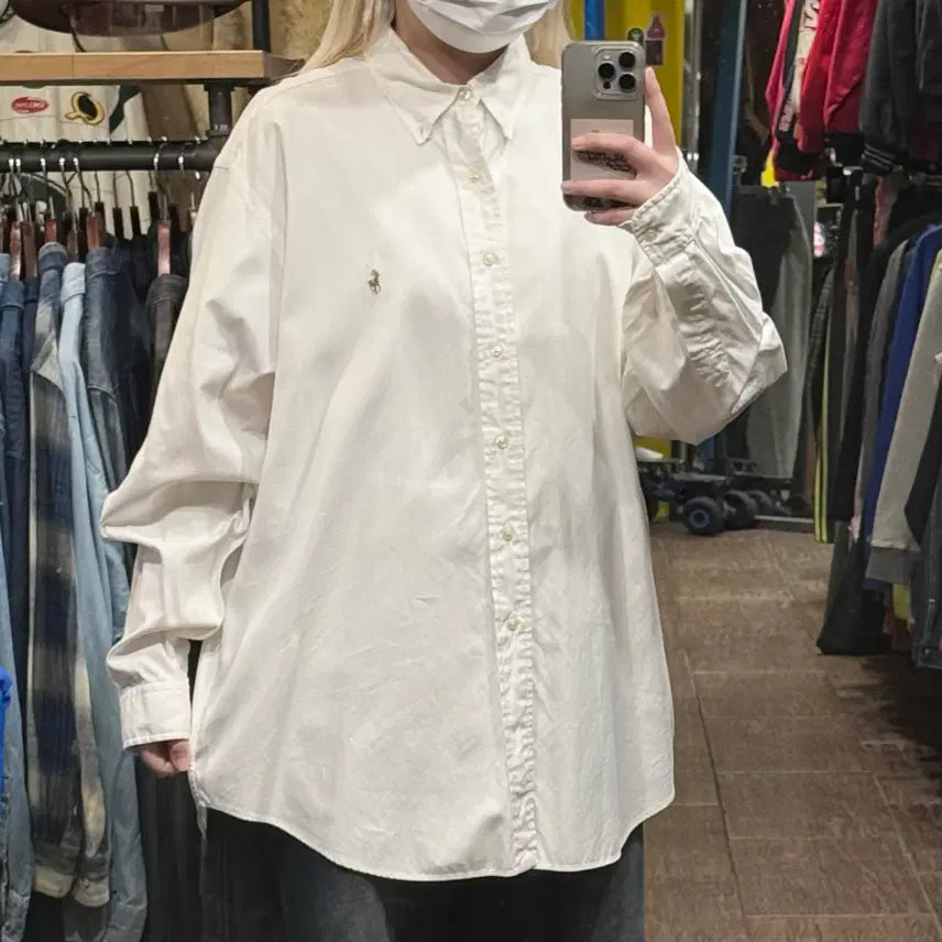 [BUNJANG] Polo Ralph Lauren Long Sleeve Shirt White / [HI] 폴로 랄프로렌 긴팔셔츠 화이트