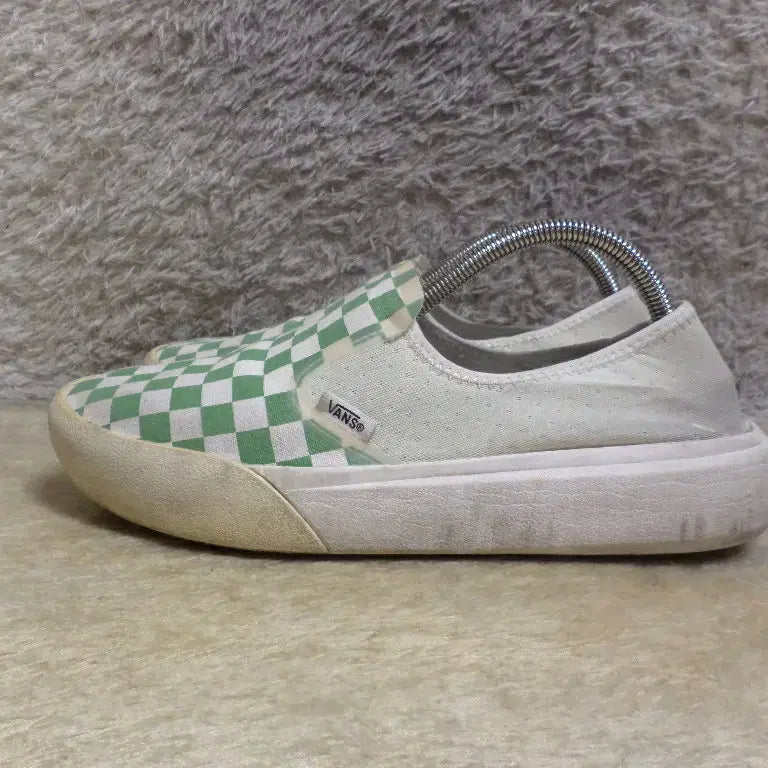 [BUNJANG] Vans Slip-On Check Sneakers Green / 후루룩구제 265 반스 슬립온 체크 운동화 스니커즈 그린 260507