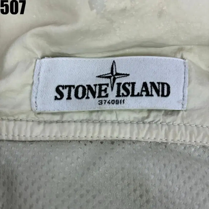 [BUNJANG] Stone Island White Windbreaker Jacket M / 스톤아일랜드 화이트 셔츠형 바람막이 자켓 m