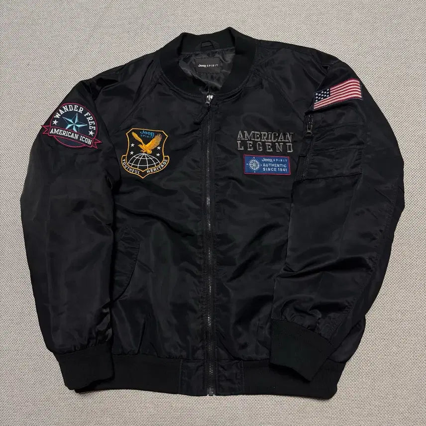 [BUNJANG] Jeep Spirit Eagle Patch MA-1 Jacket / Jeep Spirit 지프 이글 패치 ma-1 자켓