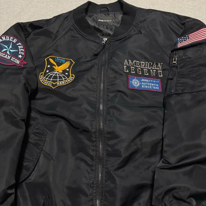 [BUNJANG] Jeep Spirit Eagle Patch MA-1 Jacket / Jeep Spirit 지프 이글 패치 ma-1 자켓