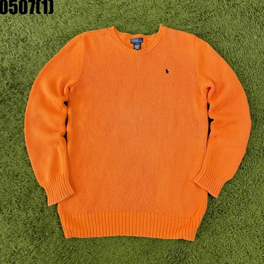 [BUNJANG] Polo Ralph Lauren Orange V-Neck Knit / 폴로 랄프로렌 오렌지 브이넥 니트