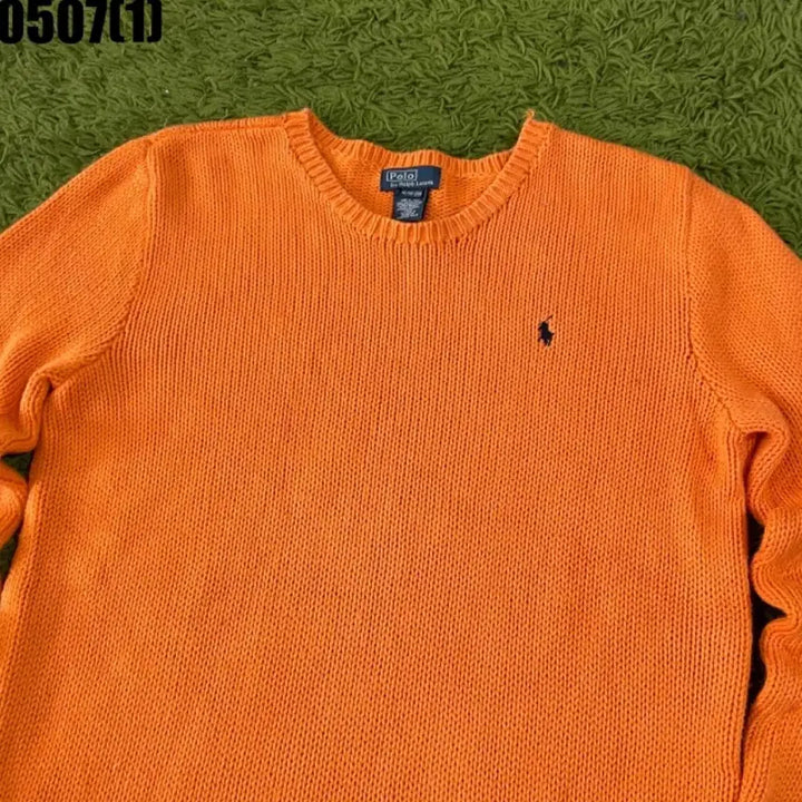 [BUNJANG] Polo Ralph Lauren Orange V-Neck Knit / 폴로 랄프로렌 오렌지 브이넥 니트