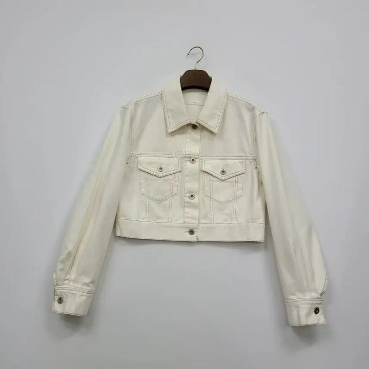 [BUNJANG] Blossom H Company Ivory Denim Crop Jacket (Alice) / 블로썸에이치컴퍼니 아이보리 데님 크롭 자켓/23ss/S/앨리스/1203
