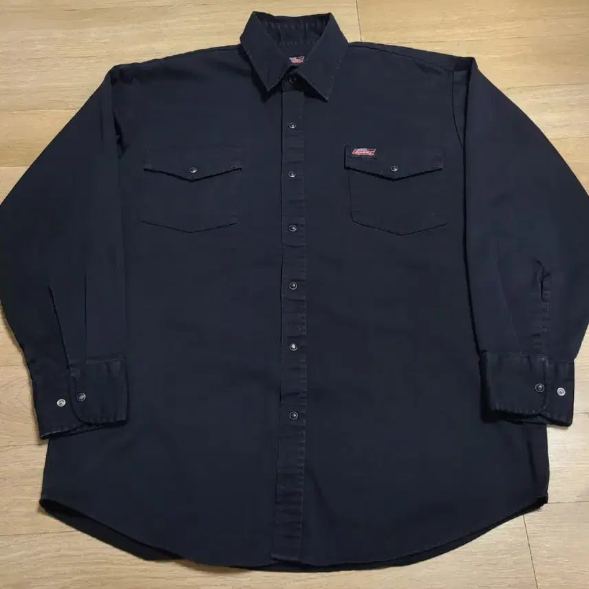 [BUNJANG] Dickies Vintage Snap Button Work Shirt Black / 디키즈 빈티지 스냅버튼 워크 셔츠 블랙