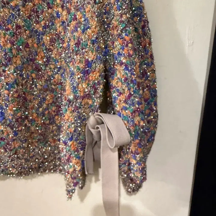 [BUNJANG] Jucy Judy Glitter Short Sleeve Knit / 쥬시쥬디 글리터 숏 반팔니트