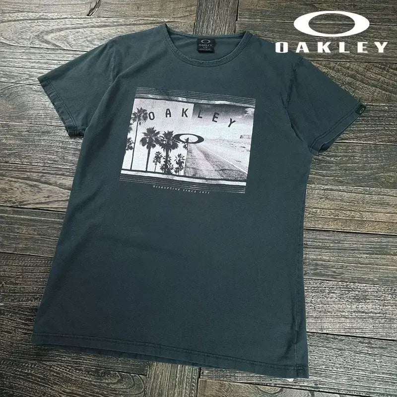 [BUNJANG] Oakley Graphic Printing Vintage T-Shirt Charcoal / 오클리 그래픽 프린팅 빈티지 반팔티 챠콜 M20436
