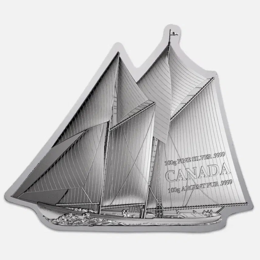 [BUNJANG] 2017 Canada Iconic Blue Nose Schooner Silver Bar 100g / 2017 캐나다 100g 실제모양 아이코닉 블루노스 슈너 실버
