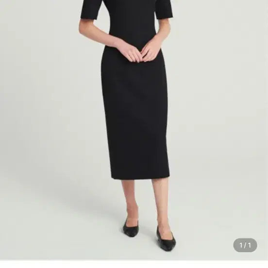 [BUNJANG] RECTO Structured Ripple Dress (Black) / RECTO STRUCTURED DRESS (BLACK) s 렉토 물결원피