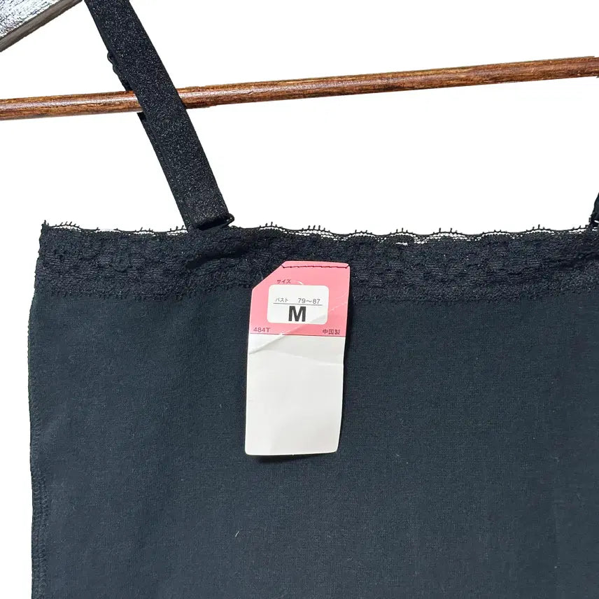 [BUNJANG] Vintage Slim Lace Camisole - Black / 일본빈티지 미사용 슬림레이스 끈조절나시슬립블랙 모리걸하구미룩갸루y2k히피