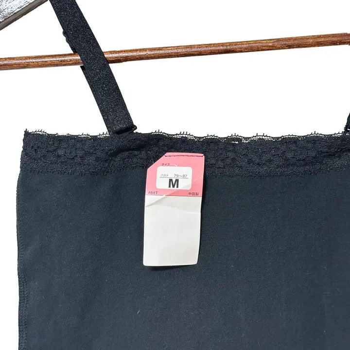 [BUNJANG] Vintage Slim Lace Camisole - Black / 일본빈티지 미사용 슬림레이스 끈조절나시슬립블랙 모리걸하구미룩갸루y2k히피