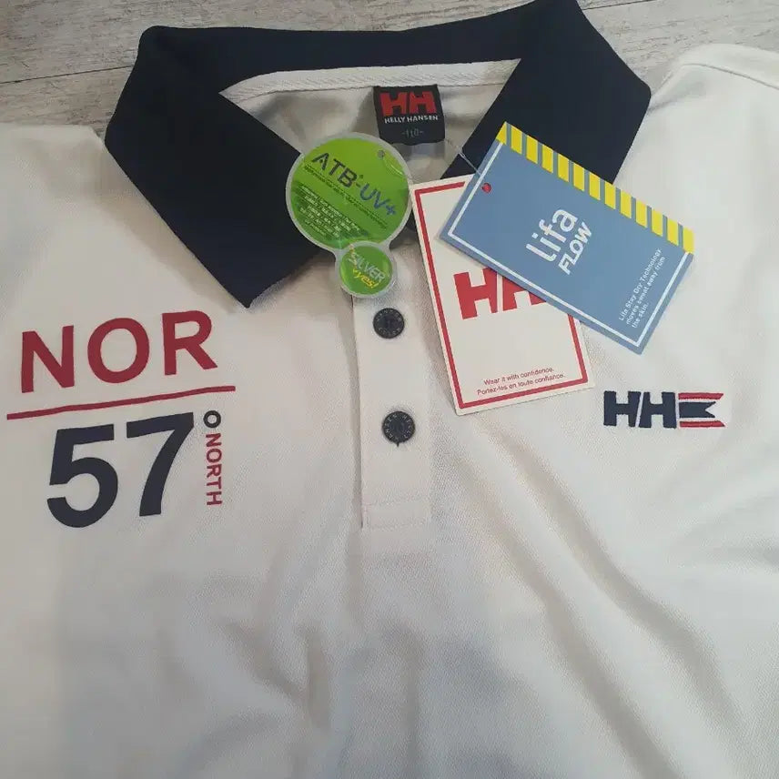 [BUNJANG] Helly Hansen NOR 57 Short-Sleeve Polo T-Shirt White / 헬리한센 반팔 폴로티 화이트 NOR 57