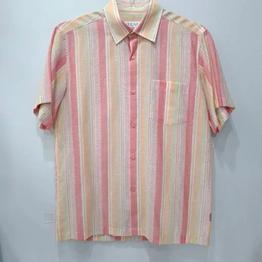 [BUNJANG] Indian Striped Short-Sleeve Shirt Size 95 / INDIAN 스트라이프 반팔 셔츠 95