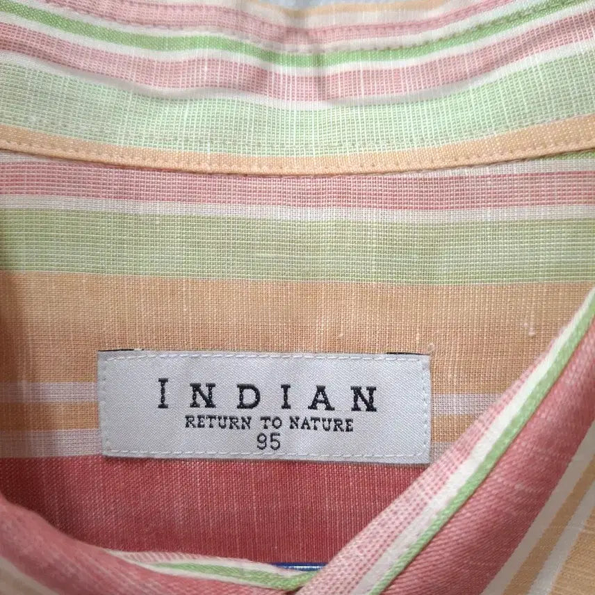 [BUNJANG] Indian Striped Short-Sleeve Shirt Size 95 / INDIAN 스트라이프 반팔 셔츠 95