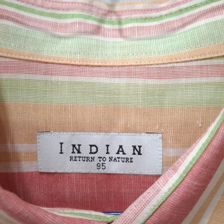 [BUNJANG] Indian Striped Short-Sleeve Shirt Size 95 / INDIAN 스트라이프 반팔 셔츠 95