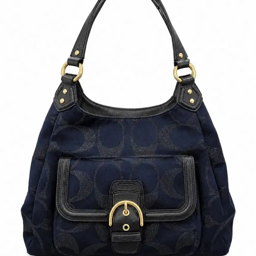 [BUNJANG] Coach Signature Shoulder Bag Navy / 코치 시그니처 숄더백 네이비