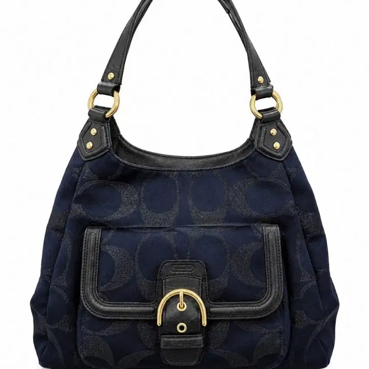 [BUNJANG] Coach Signature Shoulder Bag Navy / 코치 시그니처 숄더백 네이비