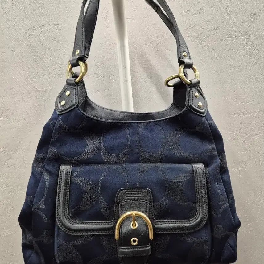 [BUNJANG] Coach Signature Shoulder Bag Navy / 코치 시그니처 숄더백 네이비