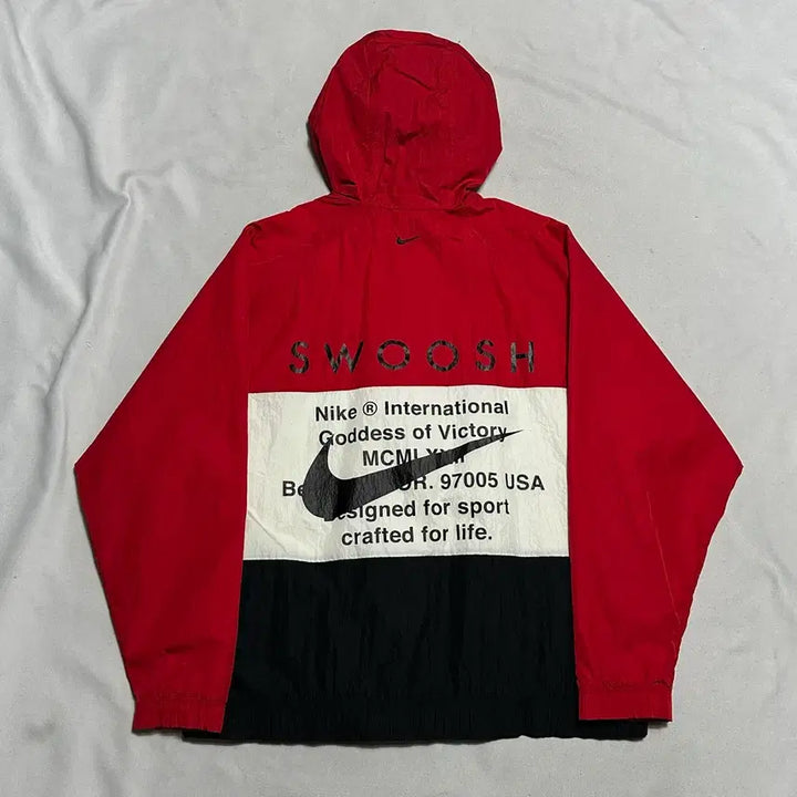 [BUNJANG] Nike Double Swoosh Color Block Windbreaker Jacket XXL / XXL 나이키 더블스우시 레드 배색 바람막이