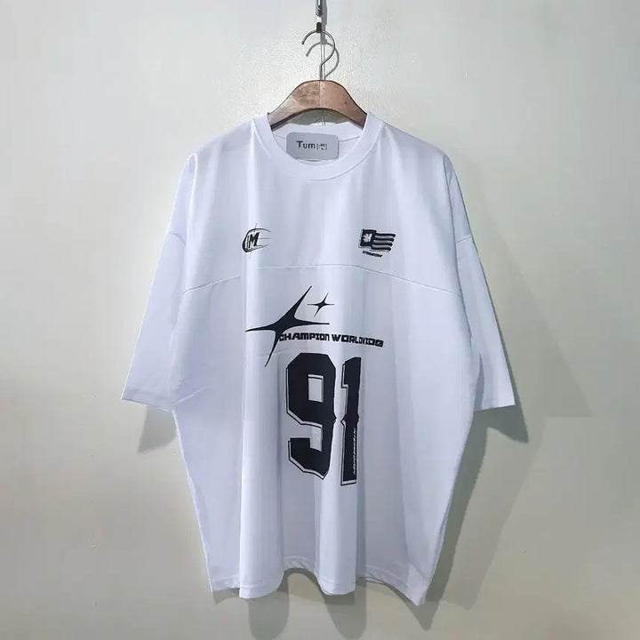 [BUNJANG] Champion Worldwide 91 Jersey Short Sleeve T-Shirt / SS신상) 챔피언 월드와이드 91 저지 반팔티 2color