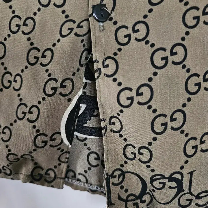 [BUNJANG] Gucci GG Pattern Ruffle Detail Short Sleeve Shirt / 구찌 GG 패턴 반팔 셔츠