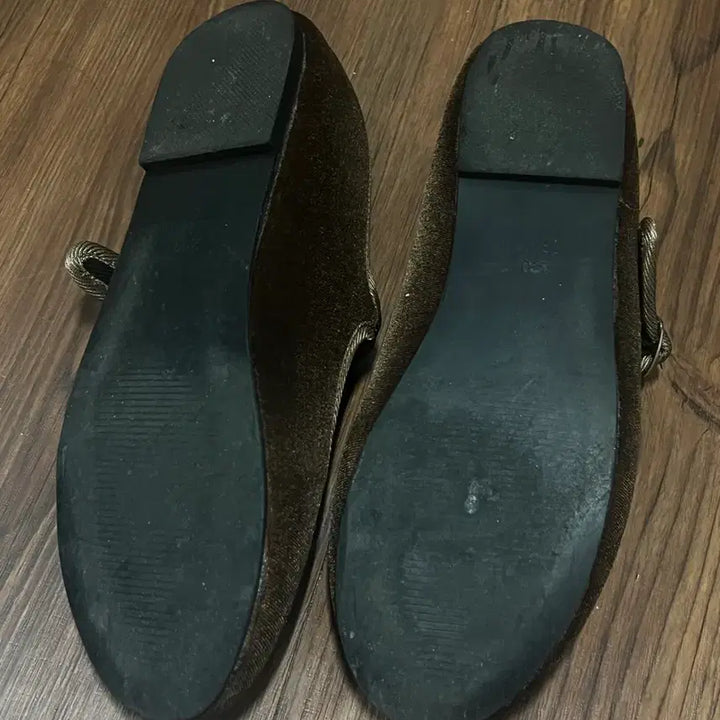 [BUNJANG] Velvet Mary Jane Shoes - Brown (240) / 벨벳 메리제인 슈즈 240 브라운