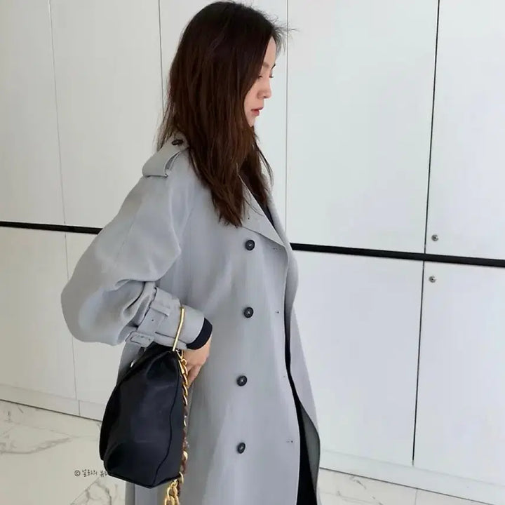 [BUNJANG] LOEUVRE Mint Grey Raglan Sleeve Trench Coat / 연예인 착용) LOEUVRE 루에브르 민트그레이 트렌치코트