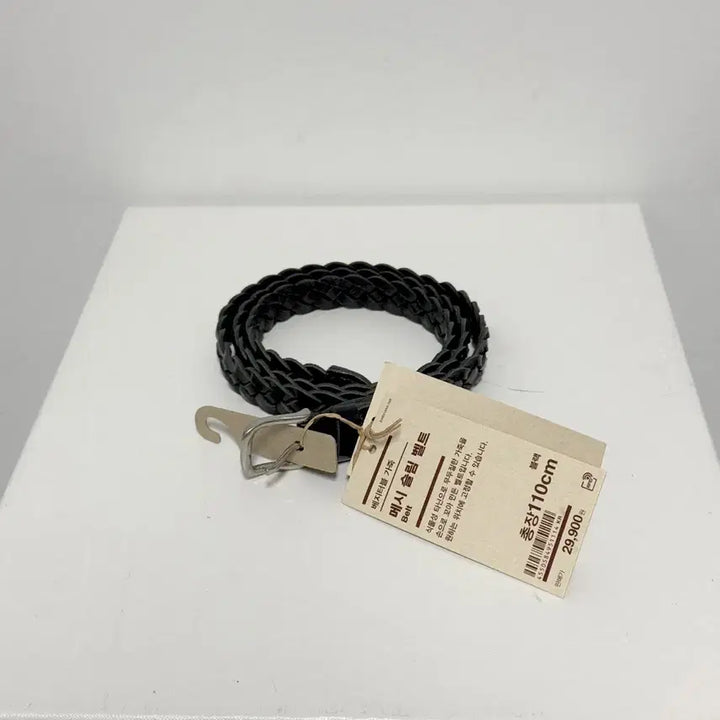 [BUNJANG] Muji Mesh Slim Belt Black Leather / 무인양품 메시 슬림 벨트 블랙 가죽벨트