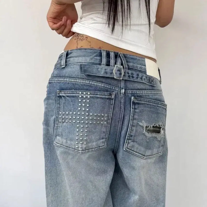 [BUNJANG] 2000 Archives Snyder Wide Denim Pants (Blue) - Size 00 / [새상품] 2000아카이브스 스나이더 데님 팬츠 00