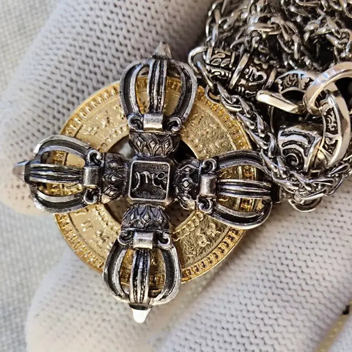 [BUNJANG] Tibetan Sanskrit Vajra Heart Amulet 925 Necklace Set / 티베트 범어 바즈라 금강심 부적 925목걸이세트