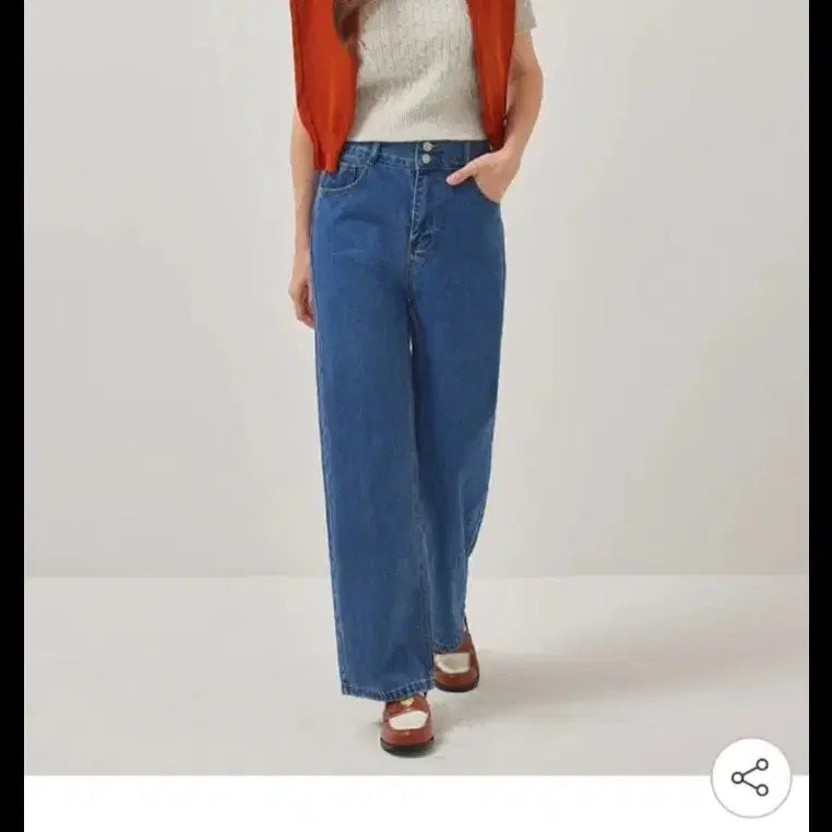 [BUNJANG] Focus Two-Button Banding Wide Denim Pants / 포커스 투버튼밴딩와이드데님66
