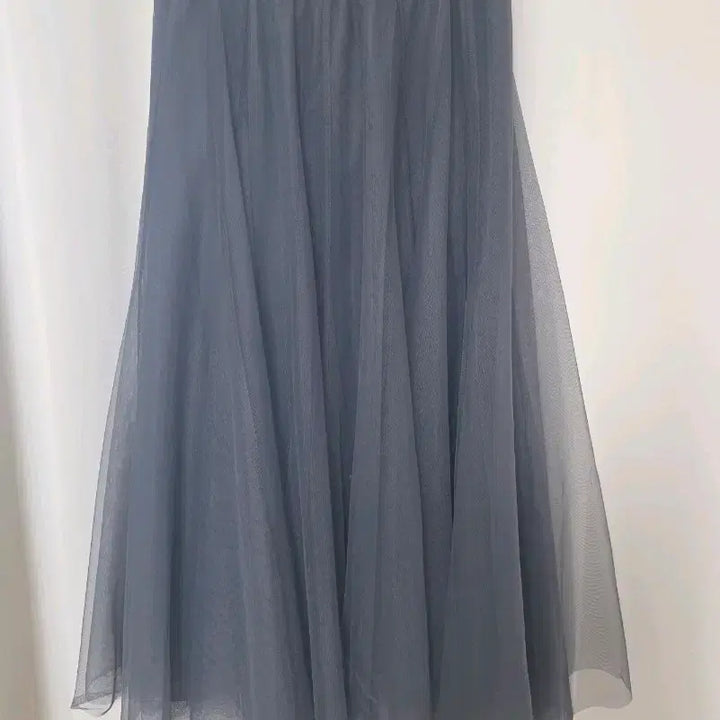 [BUNJANG] Gray Tulle Double Lace Skirt / 그레이 튤 이중 레이스 샤 스커트