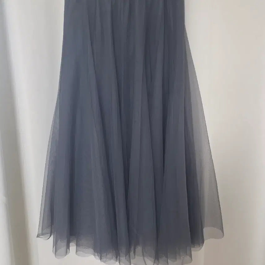 [BUNJANG] Gray Tulle Double Lace Skirt / 그레이 튤 이중 레이스 샤 스커트