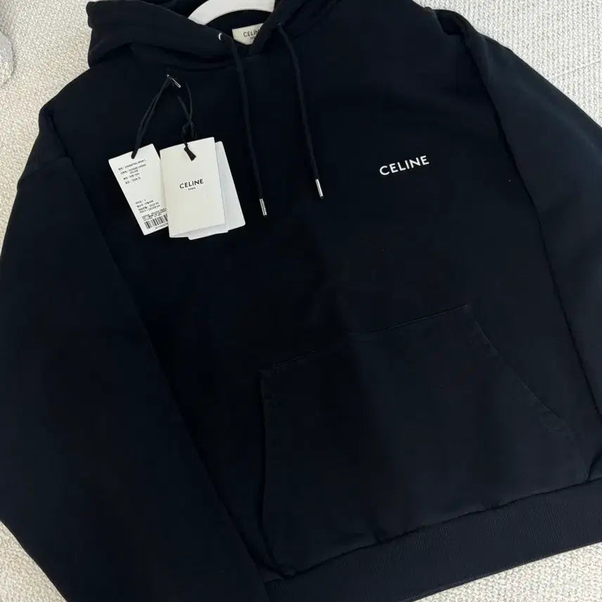 [BUNJANG] Celine Small Logo Hoodie Black L / [백화점판/새상품급] 셀린느 스몰로고 후드티 블랙 L사이즈