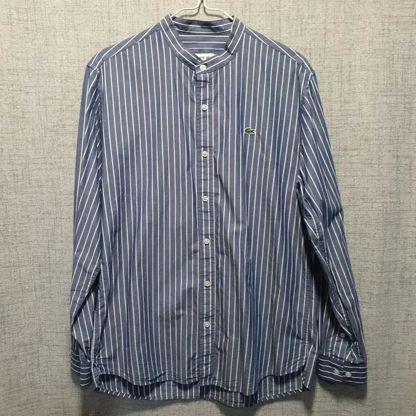 [BUNJANG] Lacoste Regular Fit Striped Long Sleeve Shirt M / 라코스테 레귤러핏 스트라이프 긴팔 셔츠 M