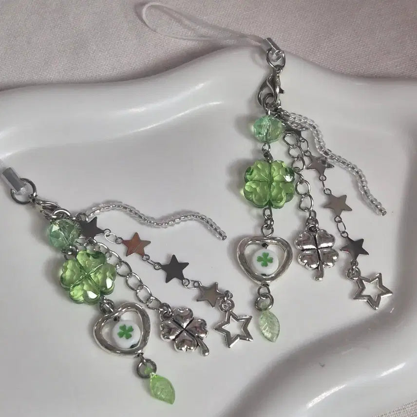 [BUNJANG] Clover Beaded Keychain / 별별클로버키링 비즈키링
