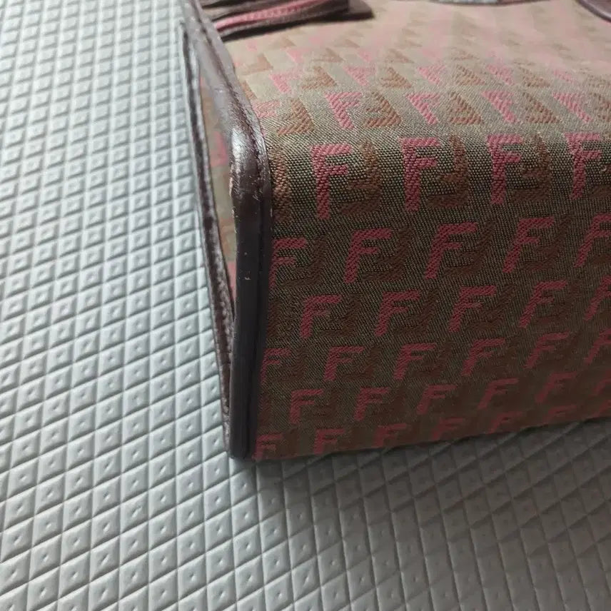 [BUNJANG] Fendi FF Logo Tote Bag Brown Pink / 펜디 FF 로고 토트백 브라운 핑크