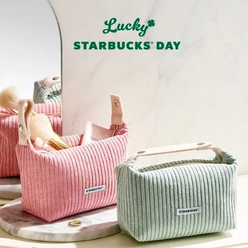 [BUNJANG] Starbucks Corduroy Pouch Mint / 스타벅스 코듀로이 파우치 민트 미개봉 새상품