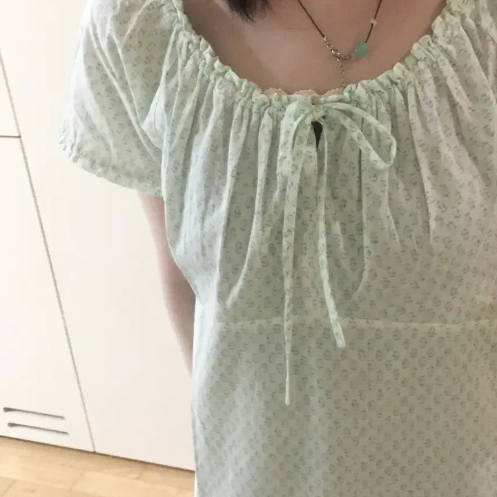 [BUNJANG] Tsumori Chisato Mint Pattern Vintage Home Dress / 일본빈티지 민트패턴 홈웨어 원피스 츠모리치사토